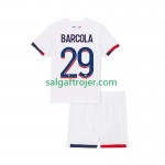 Paris Saint-Germain PSG Bradley Barcola 29 Fodboldtrøjer Børn Udebanesæt 2025/26 Kort ærmer